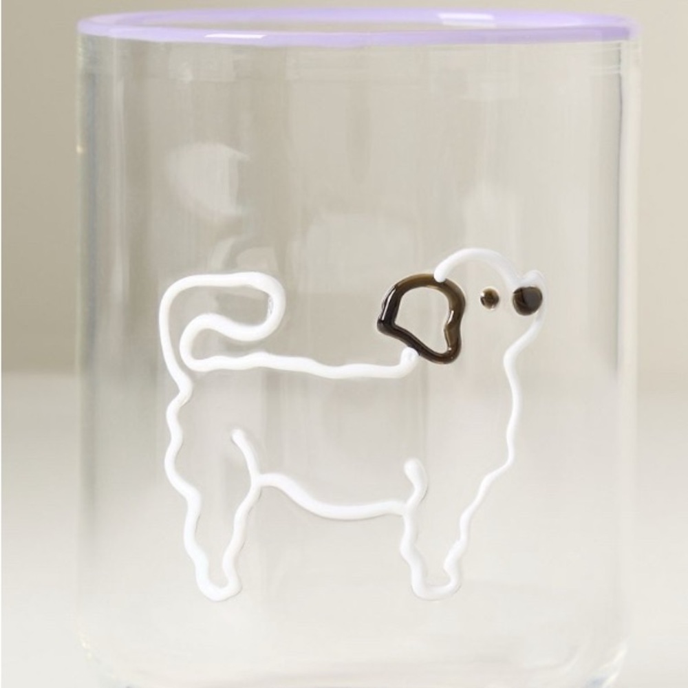Anthropologie Love Notes Juice Glass - Shih Tzu